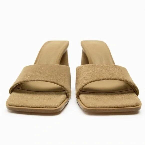 Zara Suede Heeled Sandals - 9 - Picture 7 of 8